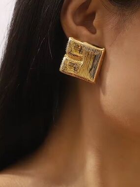 French Retro Geometric Stainless Steel Earrings